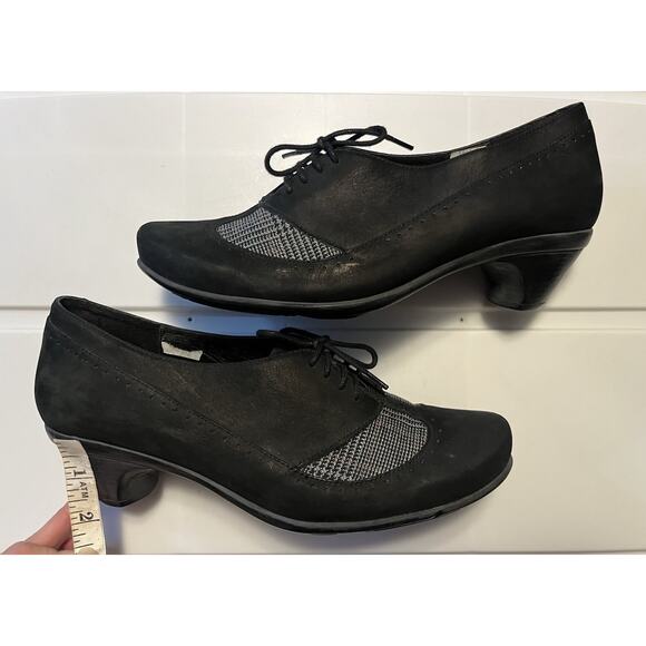 Naot Shoes Womens 40 Oxford Black Lace Up Comfort Round Toe Casual Cuban Heels - Picture 7 of 10